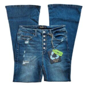 NWT INDIGO REIN HIGH RISE DISTRESSED FLARE LEG JEANS (13 JR.)